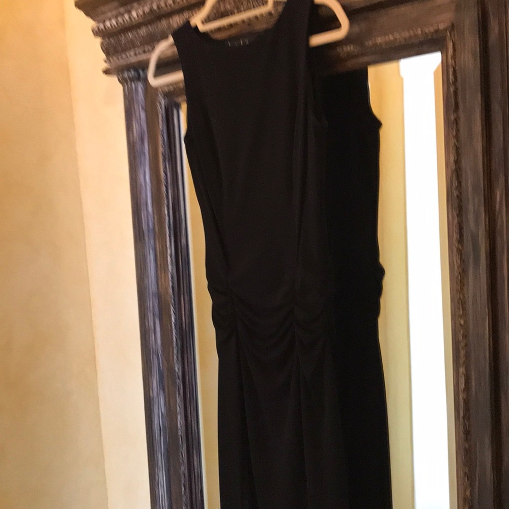 Nicole Miller collection black sheath ruched dress